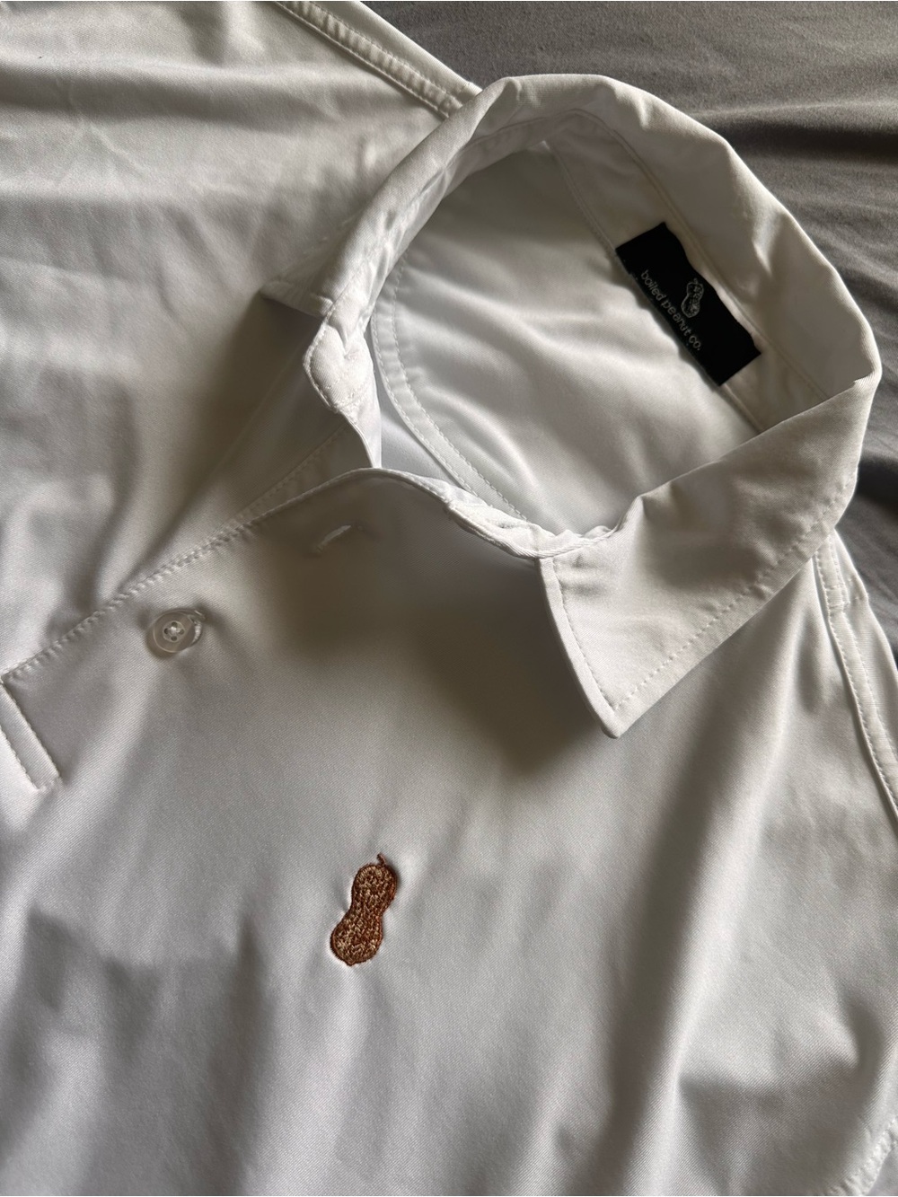 Boiled Peanut Co. Men's L White Polo Shirt Short Sleeve golf peter millar style